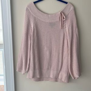 Pink Express off the should sweater